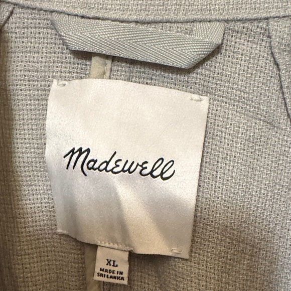 Madewell Textured Light green Gray Blazer linen blend new without tags xl - Picture 2 of 6